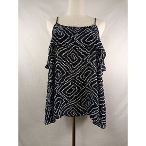 Loft Women's Blue White Tank Top Blouse Size Large